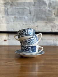 Blue Vintage Teacup and Saucer Set