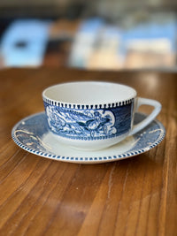 Blue Vintage Teacup and Saucer Set